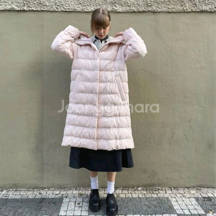 COS 코스 플라워다운 에코 패딩 코트 연핑크--1