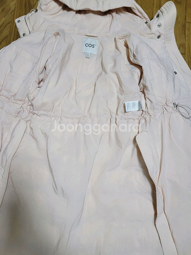 COS 코스 플라워다운 에코 패딩 코트 연핑크--8