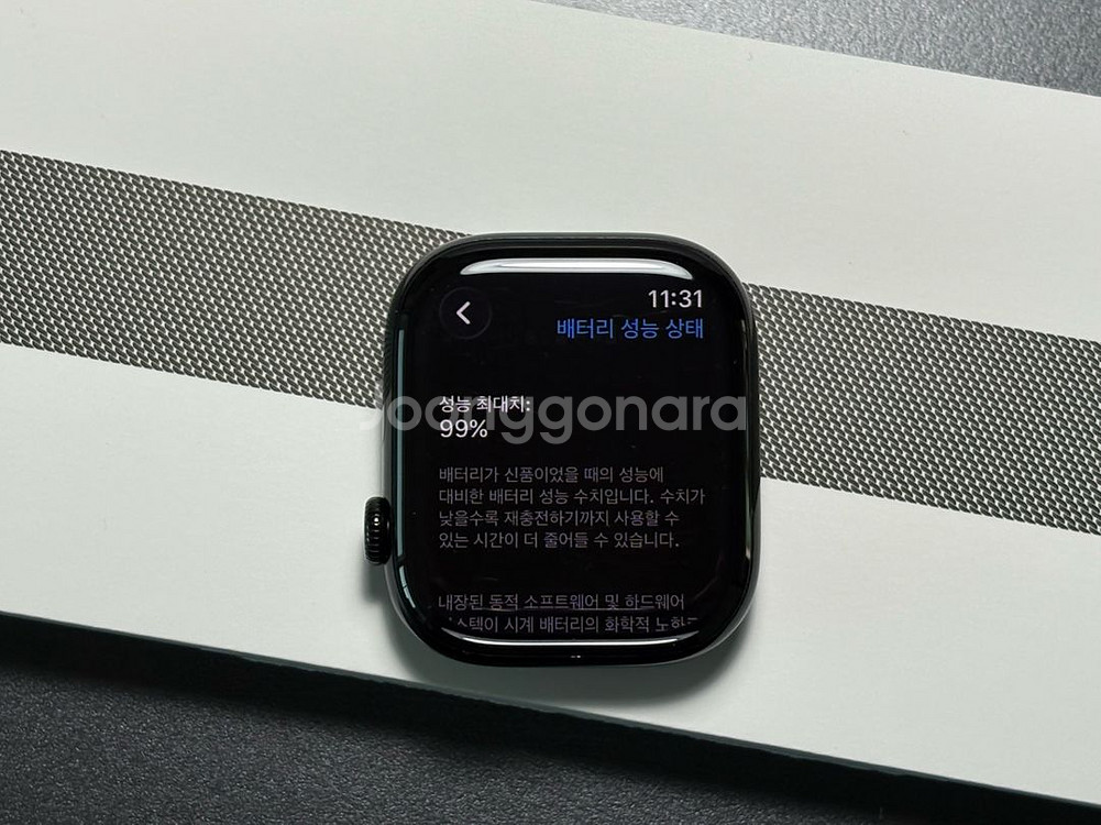 애플워치10 GPS 46mm 제트블랙 + 슬레이트 밀레니즈루프 + 애케플--1