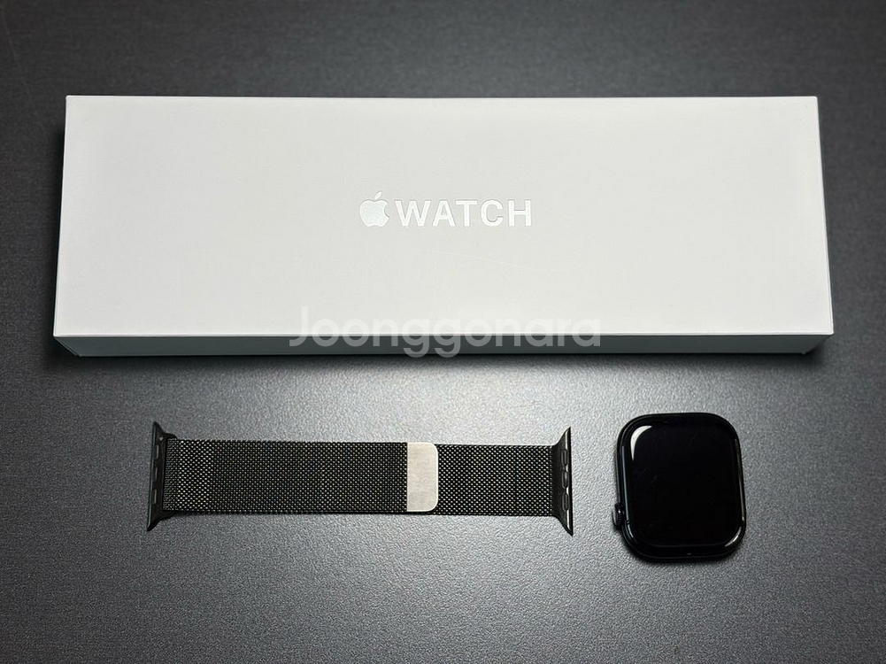 애플워치10 GPS 46mm 제트블랙 + 슬레이트 밀레니즈루프 + 애케플--0