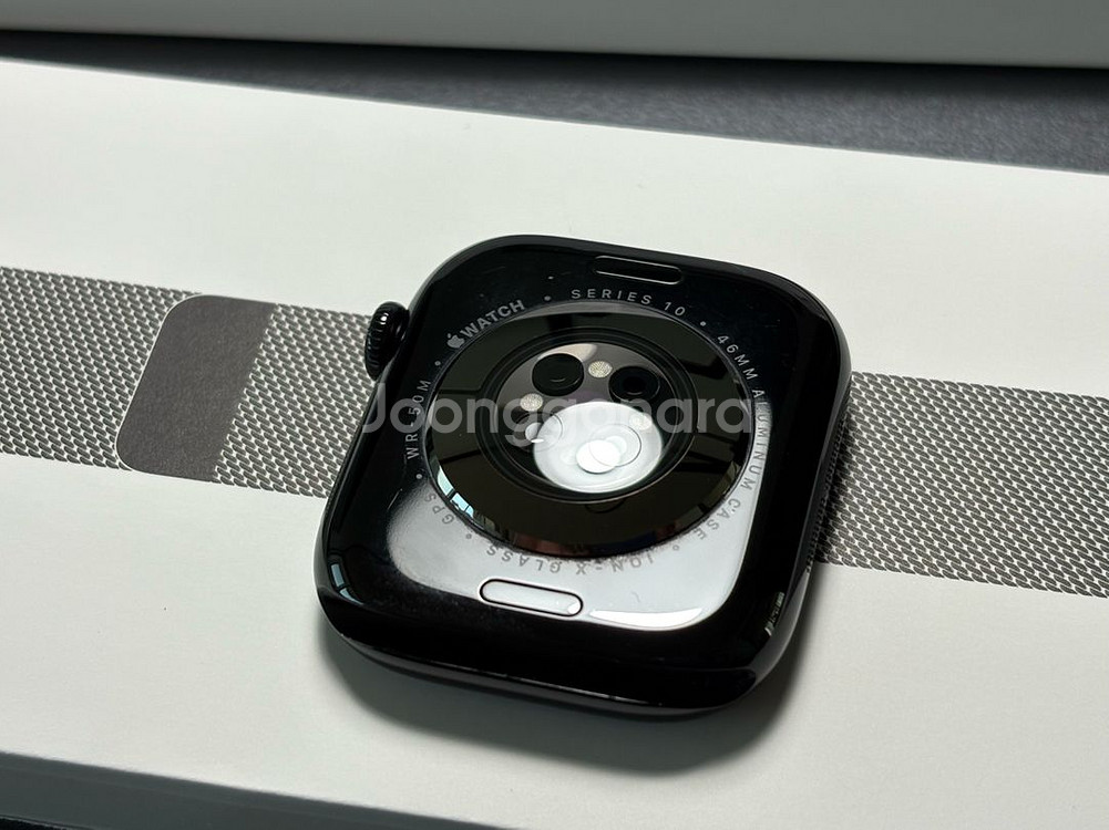 애플워치10 GPS 46mm 제트블랙 + 슬레이트 밀레니즈루프 + 애케플--4