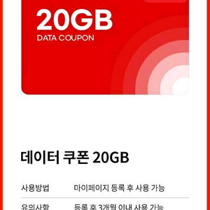 KT 데이터 쿠폰 20GB