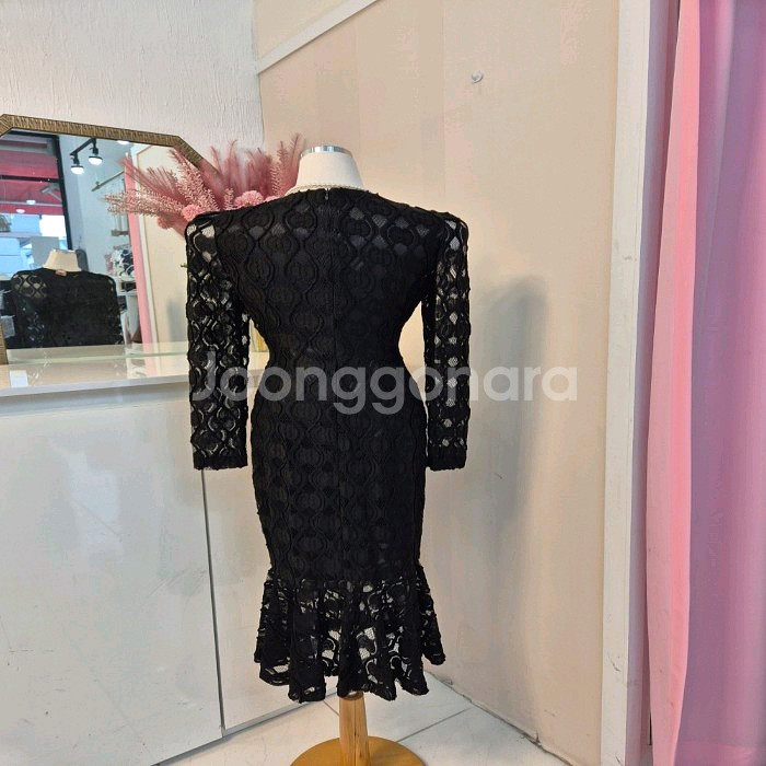 하객룩/연말룩/격식룩 레이스 머메이드 원피스 슬림핏 롱원피스--9