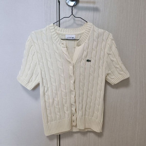 (완전새상품)AF012E-53G 여성라코스테 케이블 반팔 가디건니트