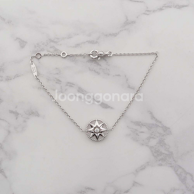 디올 로즈 드 방 다이아몬드 자개 여성 팔찌 18K 화이트골드 JRDV95022_0000--3