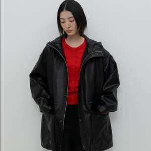 gbh 레더 후트 점퍼