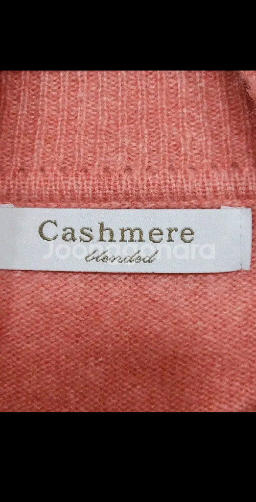 (S) 목폴라 캐시미어 니트 살구색 무지 터틀넥 스웨터--2