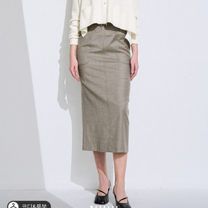 타임 울 블렌드 벨티드 패치 포켓 스커트