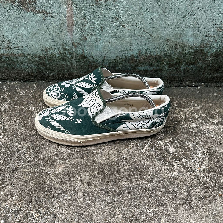 니들스 플라워 패턴 슬립온 그린 8 사이즈--2