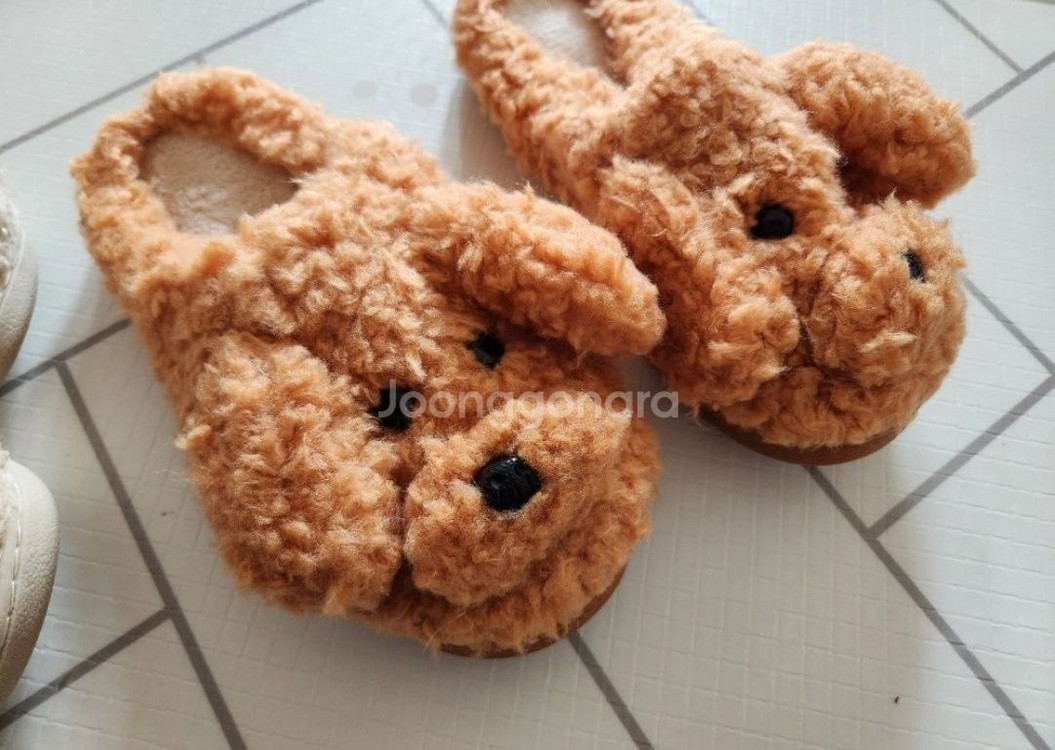 강아지 털실내화 뽀글이 슬리퍼 미착용 새상품--1