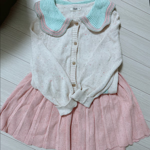 치크 니트 가디건 치마 세트 120