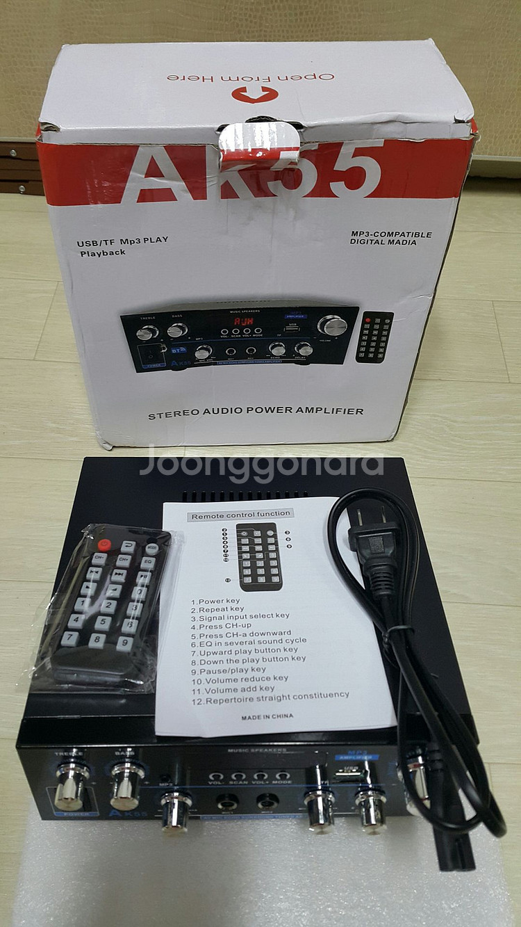 AK55 오디오 앰프 2.0 블 루투스 USB US 플러그 팝니다--0