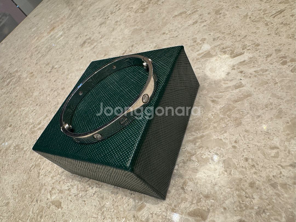 러브 팔찌 18k 화이트골드 천연다이아--1