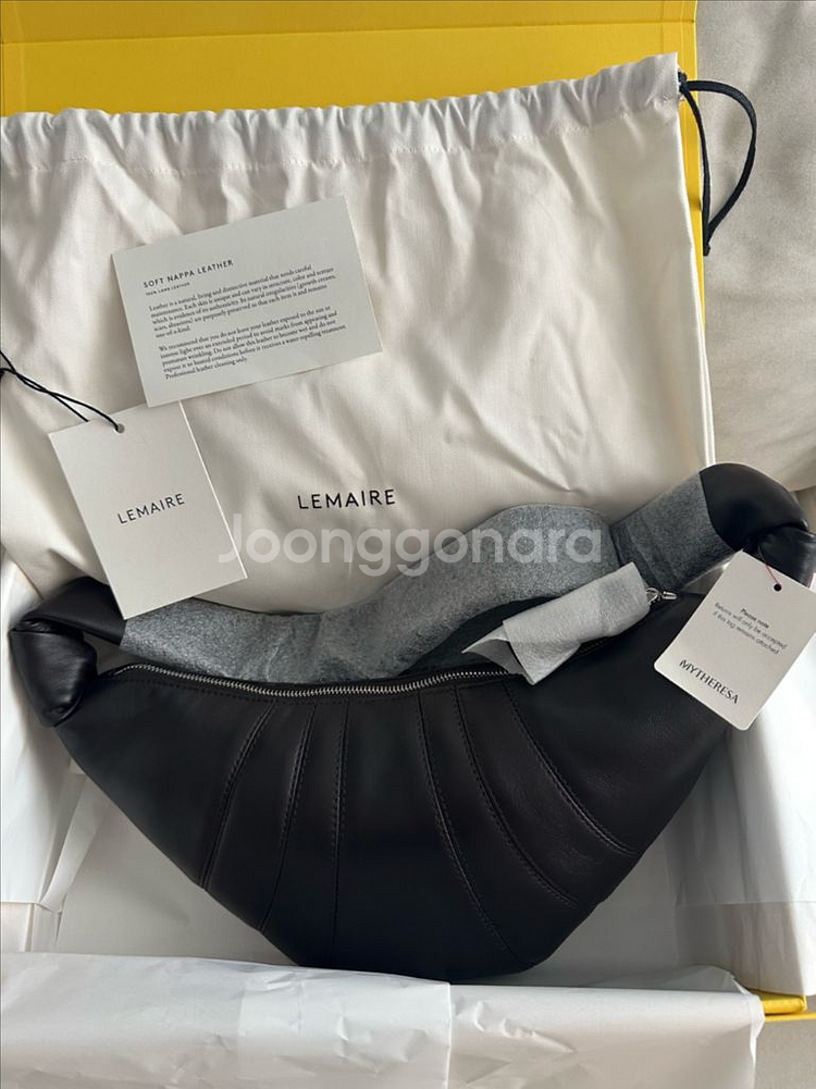 르메르 크루아상백 스몰, 다크초콜릿, 양가죽, 새상품--0