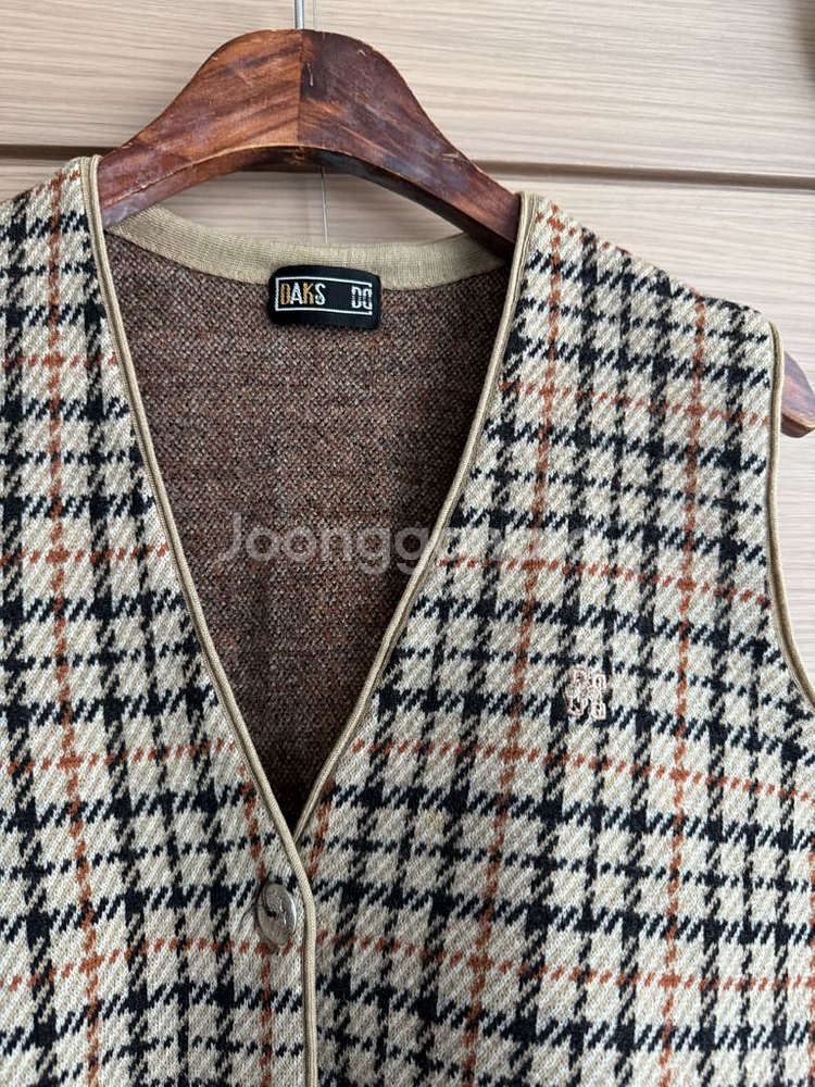 체크 패턴 조끼--1