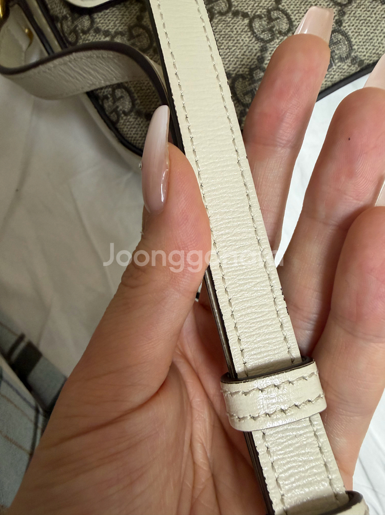 구찌 GG 캔버스 레더 크로스백--2