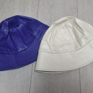 레더 식스 다운 버킷햇 가죽 벙거지모자/퍼플, 연베이지