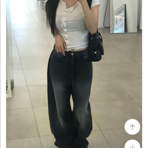 나이브 투웨이 와이드롱 세미벌룬 데님팬츠 L