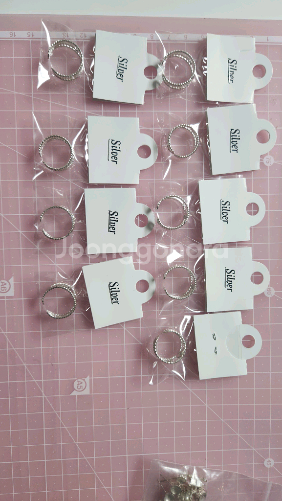 순은(은925) 실버 부자재 큐빅반지 9개 -새상품--1