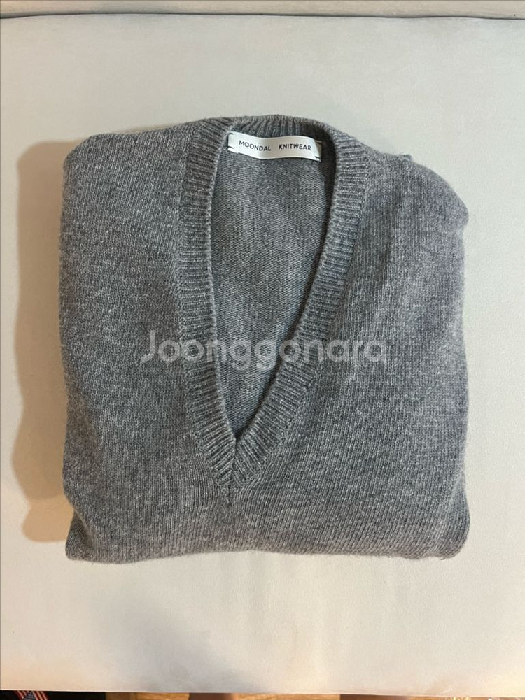 moondal 문달 브이넥 니트 그레이--2