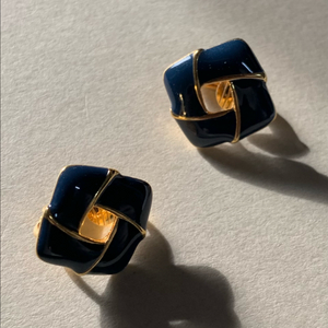 빈티지 사라 코벤트리 사각 귀걸이