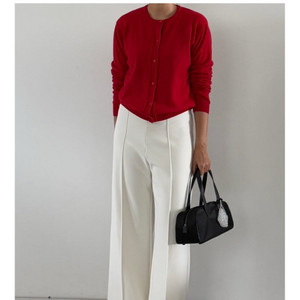 꺌랑 2025 세상편한팬츠 핀턱와이드 (아이보리 s 롱기장)