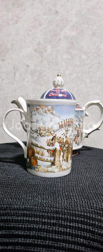 Rare] 크리스마스 새들러 티팟 / 머그컵 세트--4