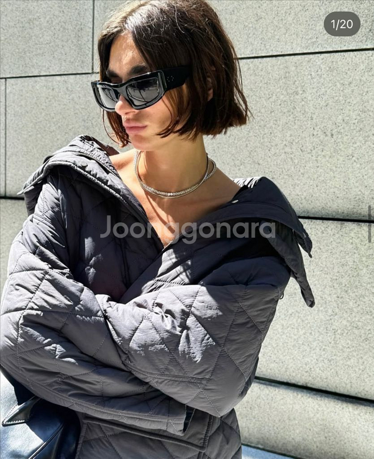 오르 ORR 에어퀼팅 후드 점퍼 차콜 S사이즈--0