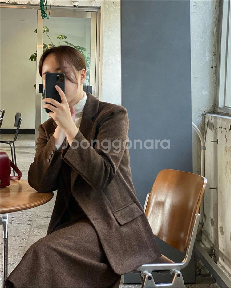 어그스트 베이지보울 노티드스튜디오 울 헤링본 자켓--2