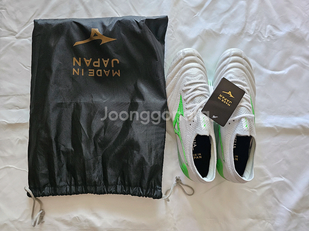 [265] 미즈노 축구화 모렐리아 IV 화이트 네온 그린--1