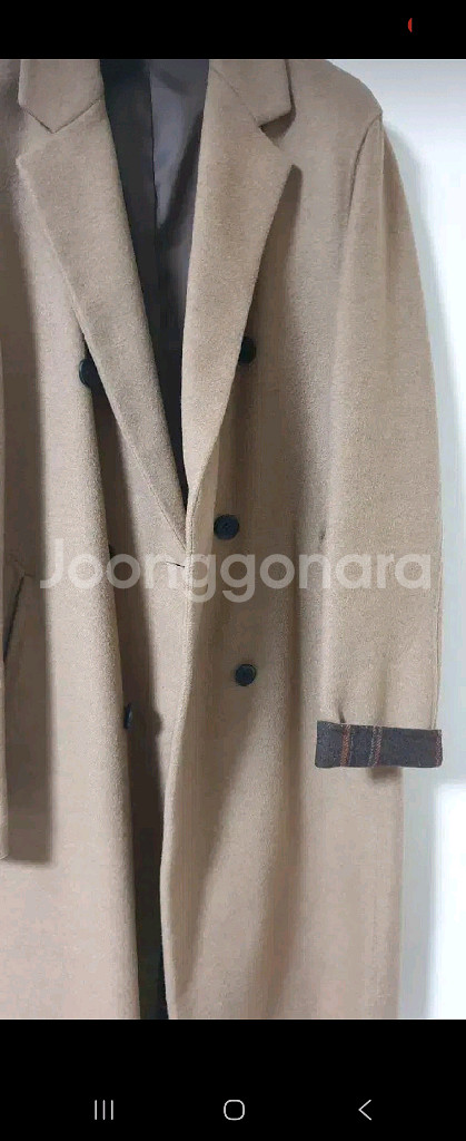 liberclassy 핸드메이드 카멜 더블 롱 코트--5