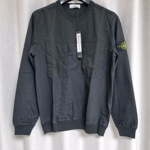 스톤아일랜드 가먼트다잉 투포켓 맨투맨L 블랙