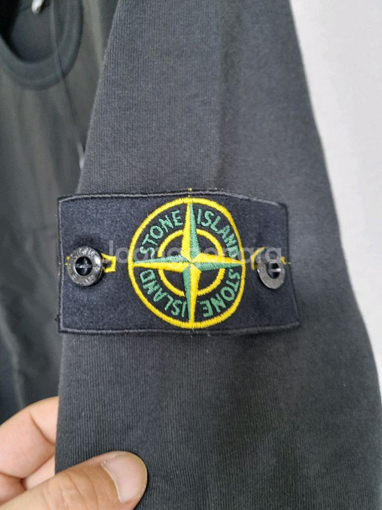 스톤아일랜드 가먼트다잉 투포켓 맨투맨L 블랙--2