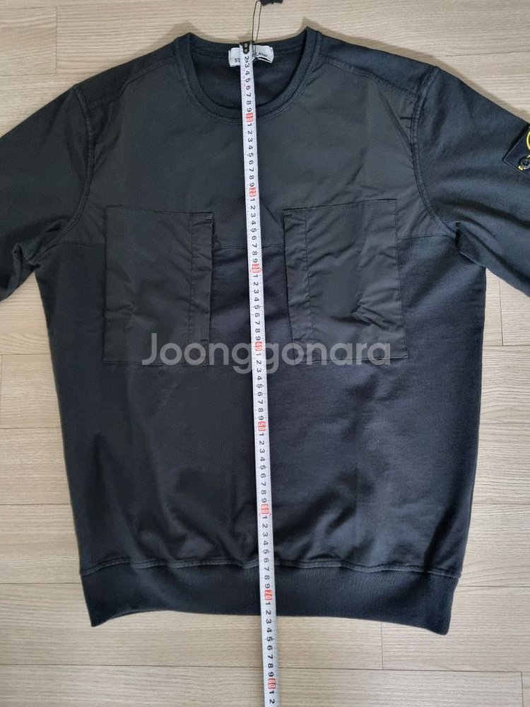 스톤아일랜드 가먼트다잉 투포켓 맨투맨L 블랙--5