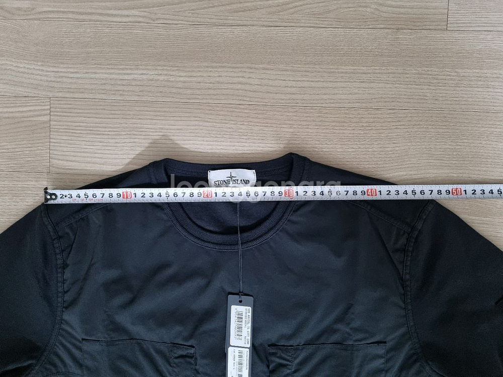 스톤아일랜드 가먼트다잉 투포켓 맨투맨L 블랙--8