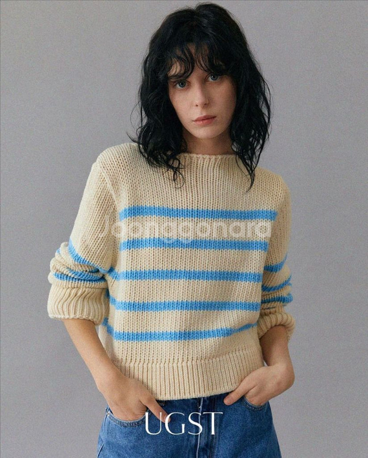 어그스트 보트넥 스트라이프 니트--0