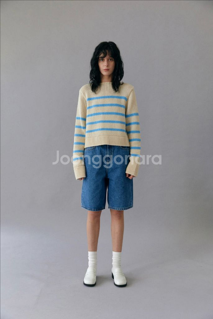 어그스트 보트넥 스트라이프 니트--4