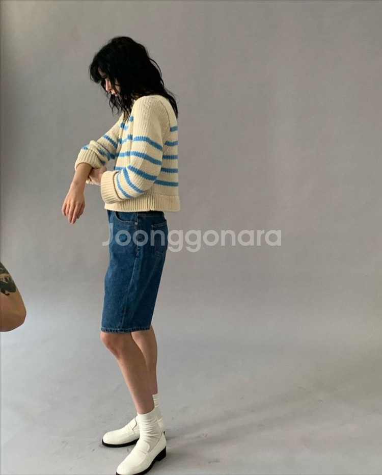 어그스트 보트넥 스트라이프 니트--6