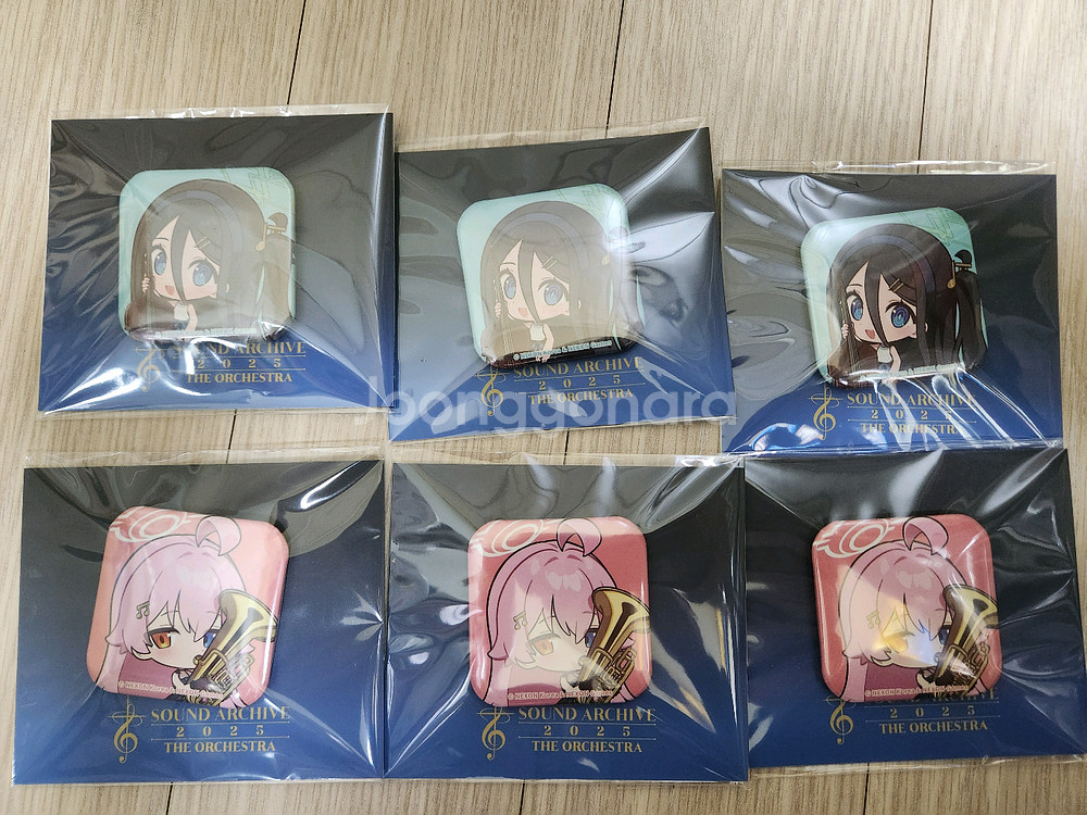 블루아카이브 샬레스토어 오케스트라 아리스,호시노 미니뱃지--0