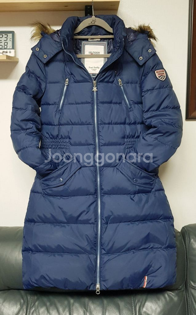 타미힐피거 데님 플레인 폴리 다운 롱패딩 점퍼--1