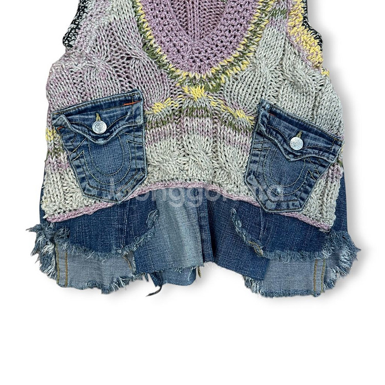 트루릴리전 니트 조끼--1