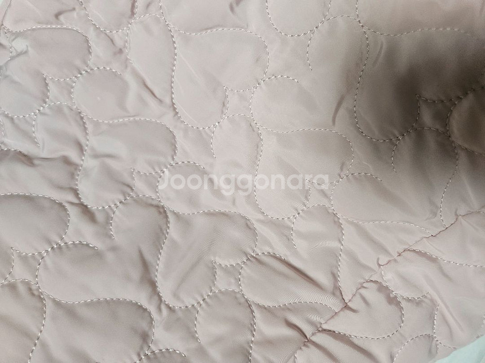 연핑크 하트 누빔 패딩백--3