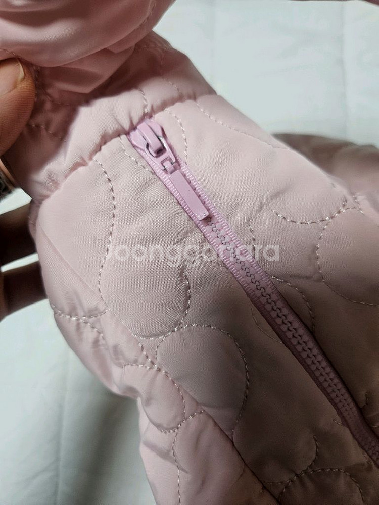 연핑크 하트 누빔 패딩백--2