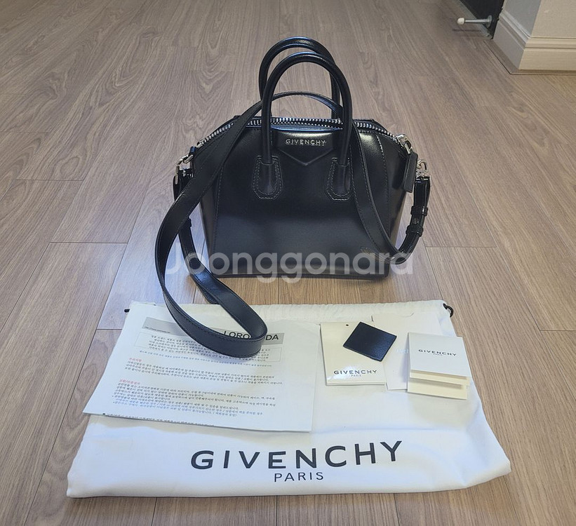 정품 지방시 안티고나 미니 블랙 급처--0