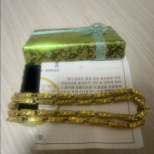24k 사선광폭 대나무목걸이