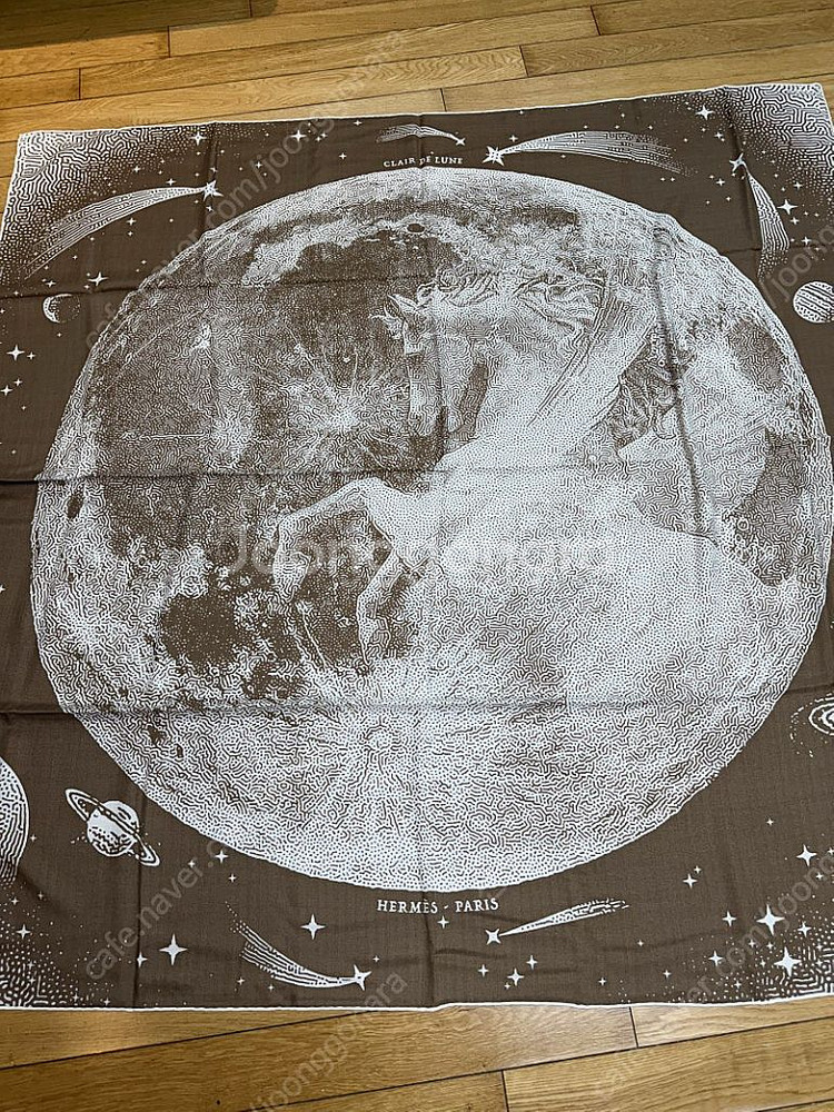 에르메스 140 실크 캐시미어 숄 스카프 clair de lune 새제품--0
