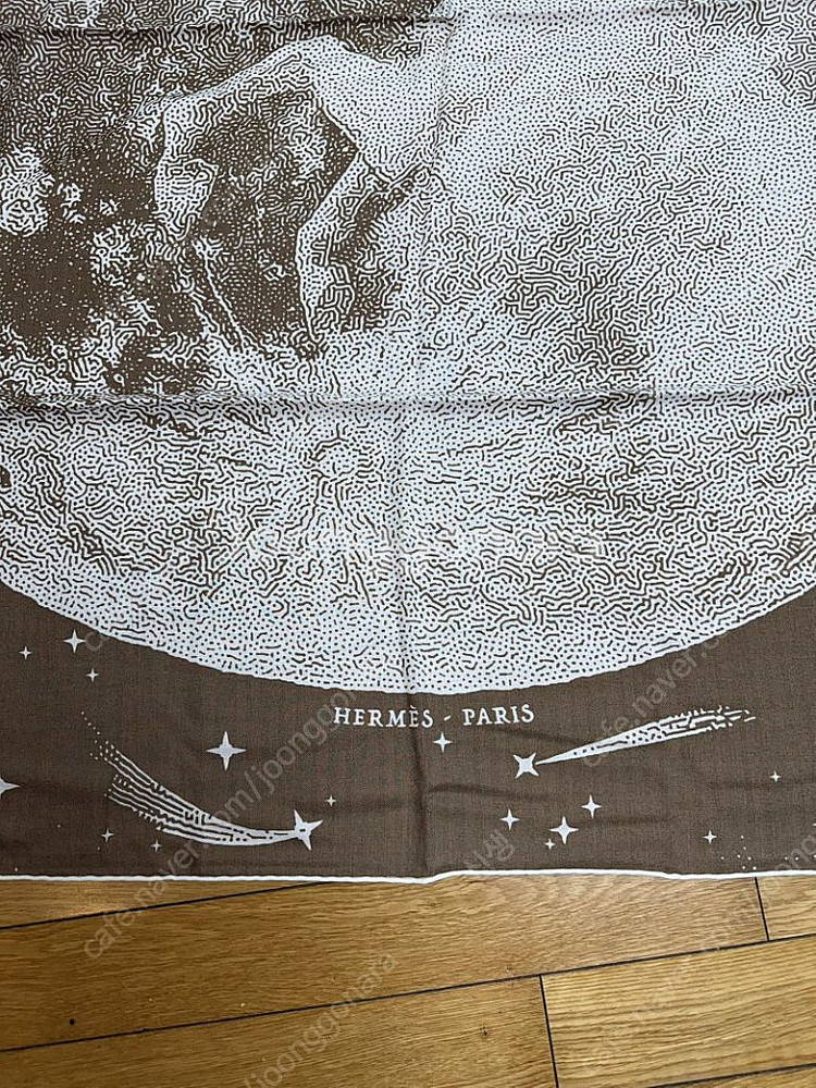 에르메스 140 실크 캐시미어 숄 스카프 clair de lune 새제품--2