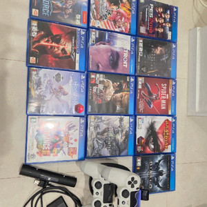PS4 슬림 본체 + 게임 13종 + 컨트롤러 2개, 카메라