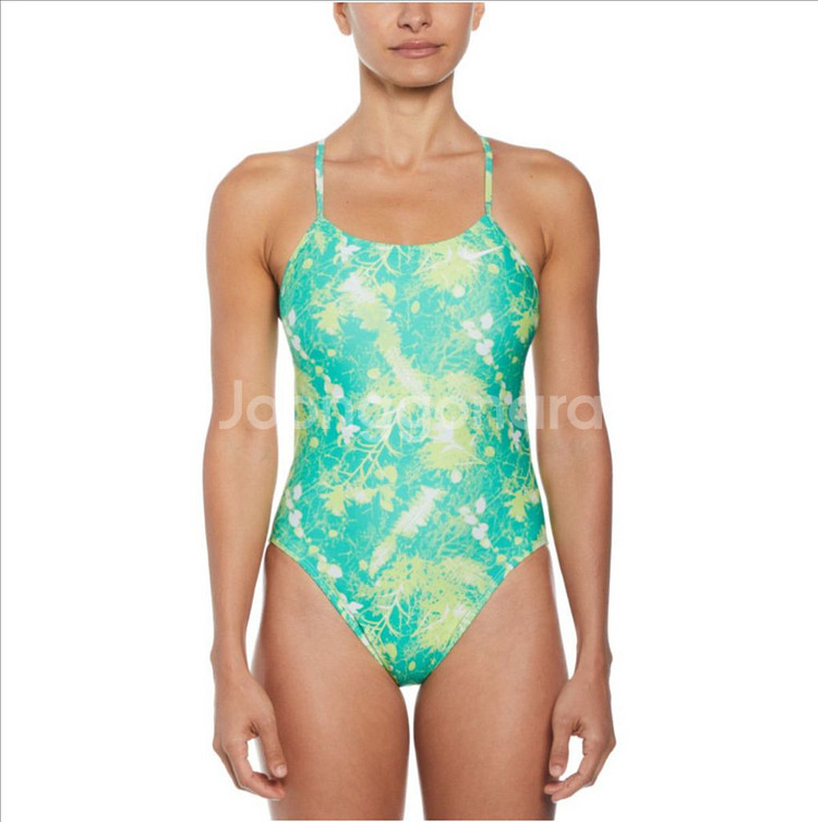 나이키 컷아웃 수영복 라임글로우 28--0