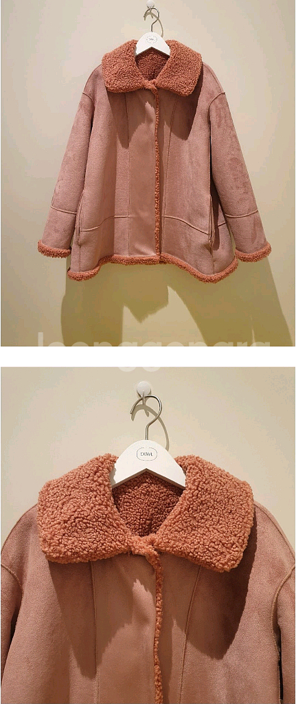 DEWL 듀엘 , 양면 테디베어 무스탕 코트--3